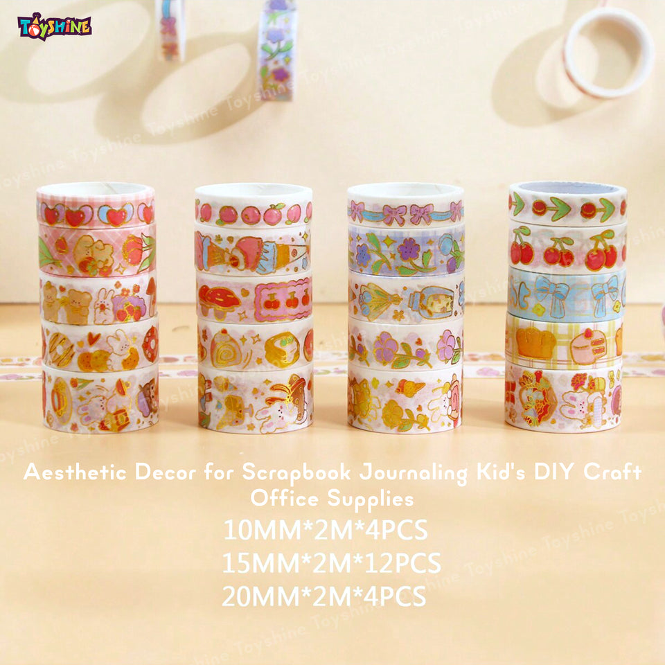 Toyshine 20 Rolls Kawaii Washi Tape Set Decorative Tape Art Supplies for Girls Aesthetic Decor for Scrapbook Journaling Kid's DIY Craft Office Supplies
