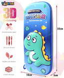 Toyshine Lovely Dinosaur Hardtop Pencil Case with Multiple Compartments - Kids School Supply Organizer Students Stationery Box - Girls Pen Pouch