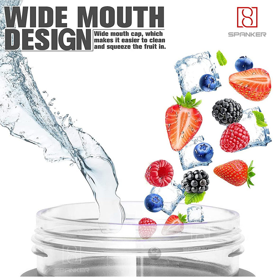 Spanker Never Give Up Motivational Leakproof Water 30 Oz (900 ML), Time Marker, BPA Free Fitness Sports Water Bottle, (GREY) SSTP