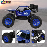 Toyshine 1:18 Scale 27mhz Remote Control Rechargeable High-Speed Rock Climbing Car Toy Mini Alloy Dirt Drift Monster Truck for Kids Boys and Girls 3+, Blue