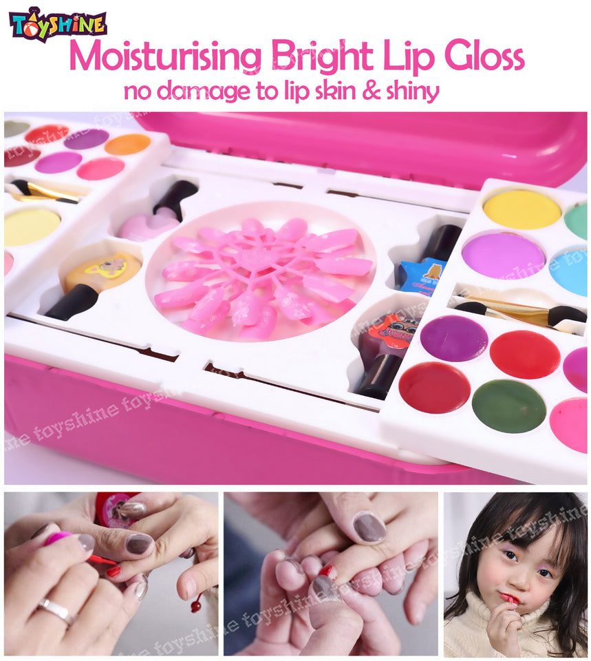 Toyshine 2 in 1 Cosmetic Makeup Palette and Nail Art Kit for Kids