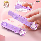 Toyshine 12 Pc Dynamic Push-Pull Design Retractable Shape Unicorn Expandable Erasers with Refill Eraser for Kids Boys Girls School Supplies