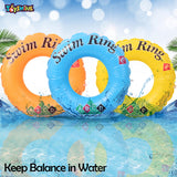 Toyshine 50cm Swim Pool Rings, Baby Pool, Swimming Rings for Kids, Inflatable Tubes, Summer Fun Water Toys for Kids, Party Fun, Beach Outdoor Party Supplies - Pack of 2- B