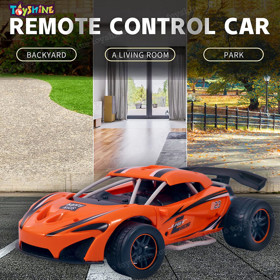 Toyshine Rechageable Hero Smoke Mist Spray Racing Runner Car Toys 2.4 GHz with LED Light and Sound Electric Toy for Kids- Orange