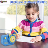 Toyshine Camera Shape Manual Handheld Easy to Operate Pencil Sharpener inbuilt with Stronger Helical Blade for Kids and Artists - Blue…