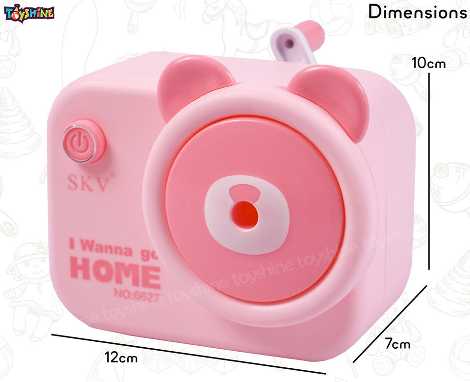 Toyshine Pack of 6 Camera Shape Manual Handheld Easy to Operate Pencil Sharpener inbuilt with Stronger Helical Blade for Kids and Artists - Pink