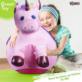 Toyshine Soft Stuffed Horse Shape Inflatable Ride-On Pony Hippity Hop Jumping Hopping Ball for Kids, Pump Included - Pink