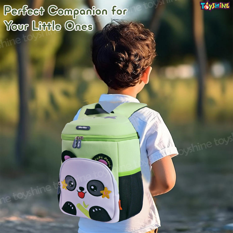 Toyshine 12" Panda Face Backpack for Kids Girls Boys Toddler Preschool Bag Casual Shoulder Daypack Bag (30cm,Green)