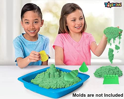 Toyshine Creative Sand Set for Kids – Natural Sand Kit for Kids,| Soft Sand Clay Toys for Kids Boys Girls Without Mould - 500G, Green - Pack of 6