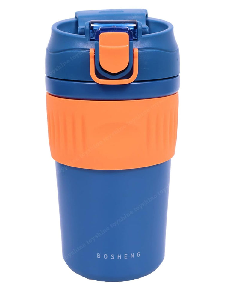 Toyshine Basic Handy Bottle Hot Cold Stainless Steel 304 Water Bottle for Kids, Adults Double Walled Flask Metal Thermos, Spill Proof Closure, BPA Free for School Home, Drinkware, 480 ML, Blue