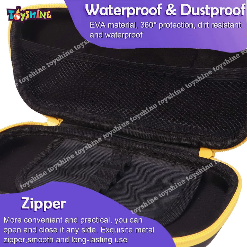 Toyshine Rocket Space Compact Hardtop Pencil Case with Multiple Compartments - Kids School Supply Organizer Students Stationery Box - Girls Boys Pen Pouch- Black