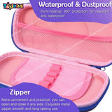 Toyshine Teddy Space Compact Hardtop Pencil Case with Multiple Compartments - Kids School Supply Organizer Students Stationery Box - Girls Boys Pen Pouch- Blue