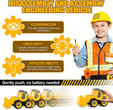 Toyshine Take Apart Toys 4 Pack - DIY Construction Engineering Car Toy, Kids STEM Sand Toys for Toddlers Age 3-5, Building Sandbox Toys Truck, Birthday Gifts for Boys 2 3 4 5 6 Year Old