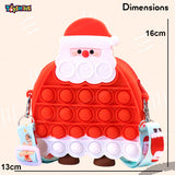 Toyshine Santa Pop Fidget Toys It Crossbody Purse Bags for Kids Girls Silicone Stress Release Toy