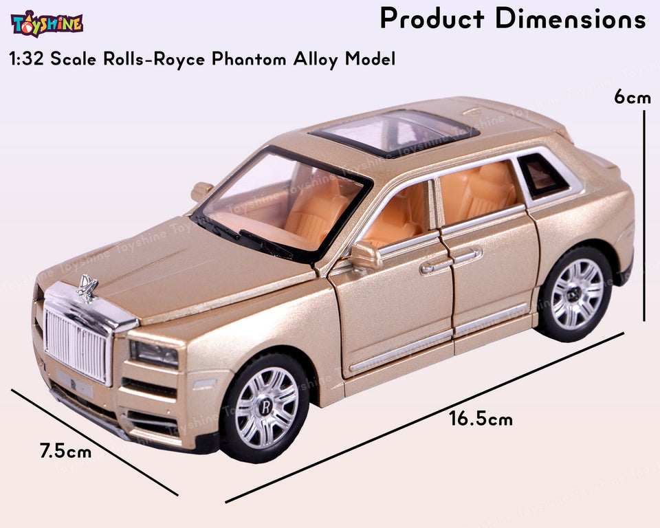 Toyshine 1:32 Scale Rolls-Royce Phantom Model Alloy Six Side Open Die-Cast Pull Back Toy Car with Sound and Light Echo Car Model Toy - Maroon