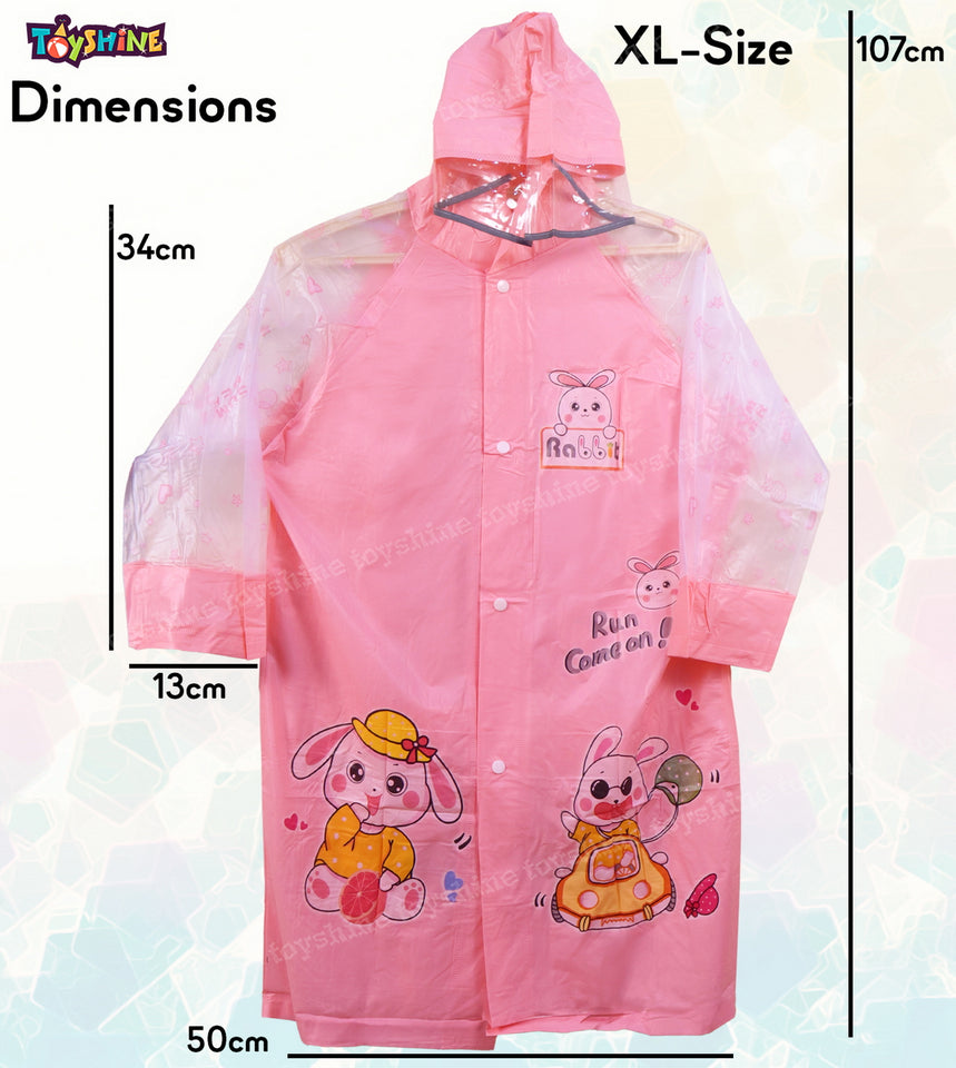 Toyshine Raincoat with School Bag Cover for Girls Boys Waterproof Raincoat Toddler Rainwear for Children Kids- Multicolor