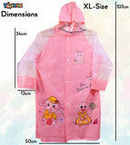 Toyshine Raincoat with School Bag Cover for Girls Boys Waterproof Raincoat Toddler Rainwear for Children Kids- Multicolor