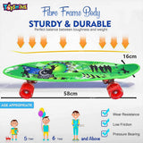 Toyshine Complete Skateboard 59 Cms All Wheels LED Light up Beginners, Music Green