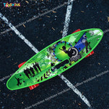 Toyshine Complete Skateboard 59 Cms All Wheels LED Light up Beginners, Music Green
