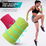 Toyshine Thick Cotton Wristbands (5 INCH), Athletic Sweat Bands for Sports Activities - Pack of 2 Pairs Pink/Neon (SSTP)