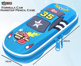 Toyshine Formula Car Hardtop Pencil Case with Compartments - Kids Large Capacity School Supply Organizer Students Stationery Box - Girls Boys Pen Pouch- Light Blue