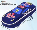 Toyshine Formula Car Hardtop Pencil Case with Compartments - Kids Large Capacity School Supply Organizer Students Stationery Box - Girls Boys Pen Pouch- Dark Blue