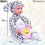 Toyshine 12" Peek-A-Boo Beautiful & Soft Plush Musical Laughing Doll inwith Moving Arms,Voice Activated Feature and Touch Sensor - Black Spots