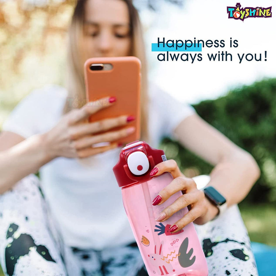 Toyshine Set of 2 Unicorn Hardtop Pencil Case with Tritan Grip Bottle - Kids Large Capacity School Supply Organizer Students Stationery - Girls Pen Pouch Pink Purple