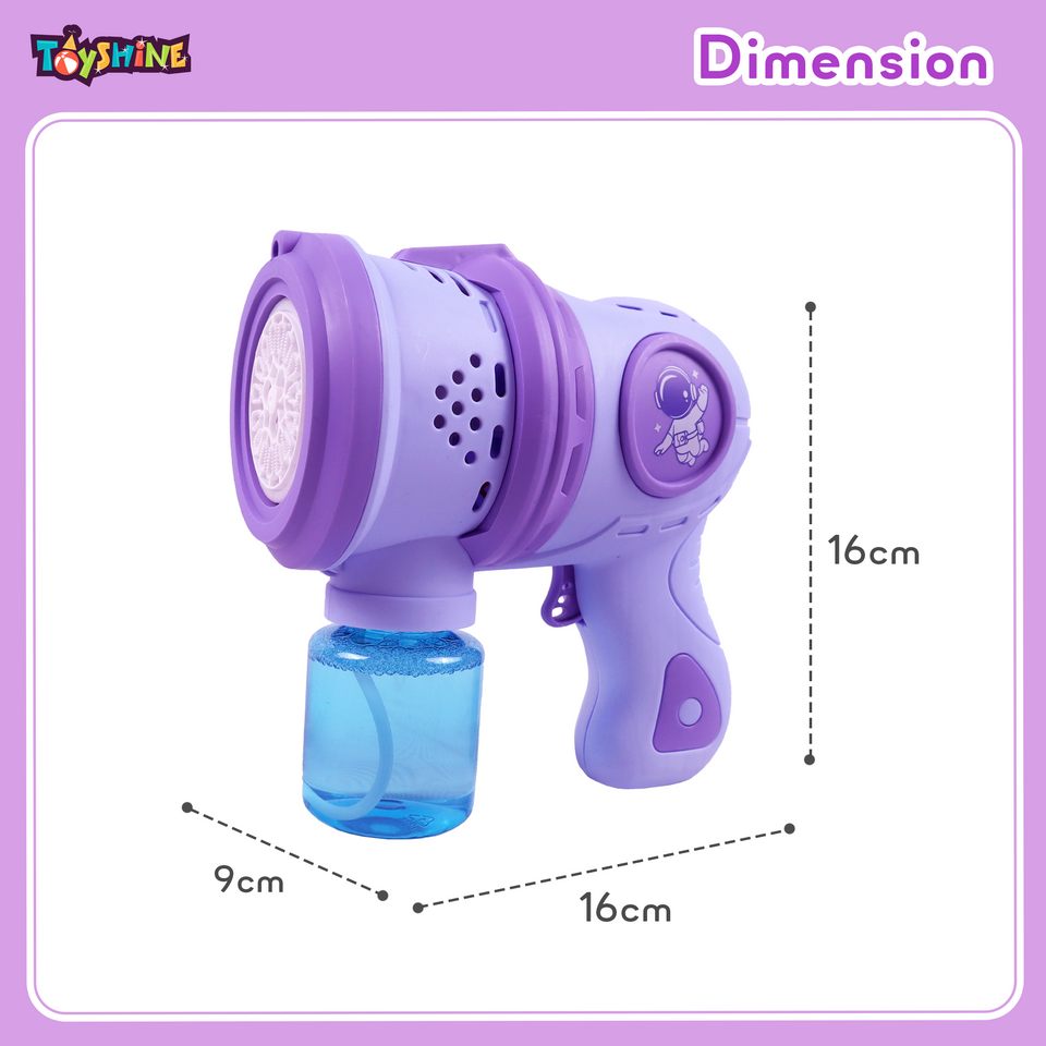 Toyshine 12 Holes Powerful Automatic Rechargeable Bubble Gun Machine with 2 Refil Bottles Bubble Blaster for Adults Kids Birthday Return Gift - Purple