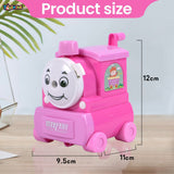 Toyshine Pack of 4 Train Shape Manual Handheld Easy to Operate Pencil Sharpener inbuilt with Stronger Helical Blade for Kids and Artists - Multicolor