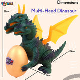 Toyshine DIY Multi-Head Dinosaur Toys for 3+ Year Old, Movable Electric Dinosaur Toys with Lights Roar Sound Swinging Wings Tails Educational Gifts for Kids