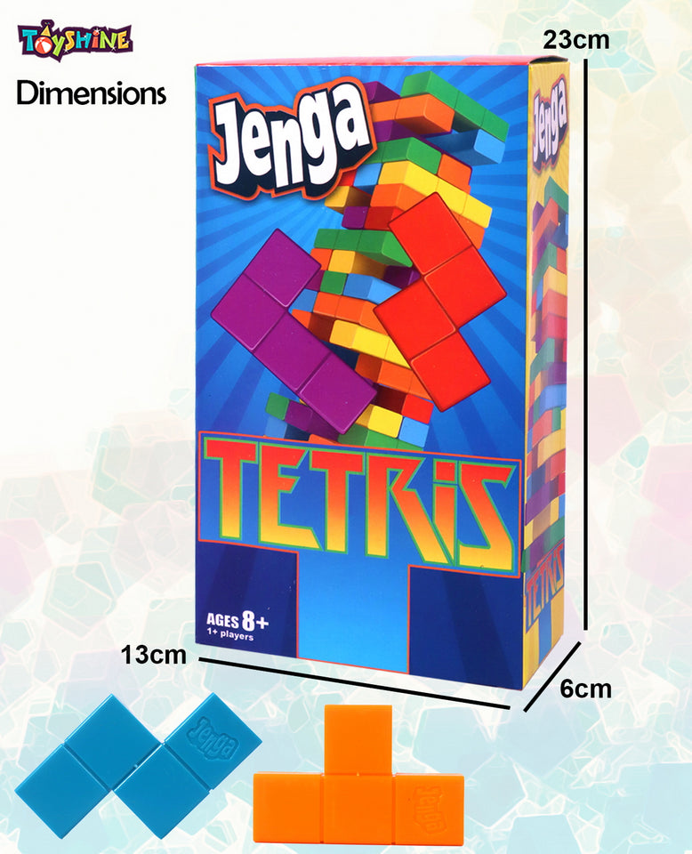 Toyshine Plastic Tetris Puzzle Brain Teaser Toy Colorful Tumbling Tower Stacking Game Montessori Intelligence Educational Gift for Kids Boys Girls