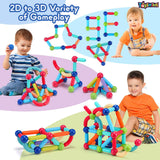 Toyshine 100 Pc Magnetic Roundels Sticks Building Block Constructing & Creative Learning Educational Toy Stem Kit for 3+ yrs Kids