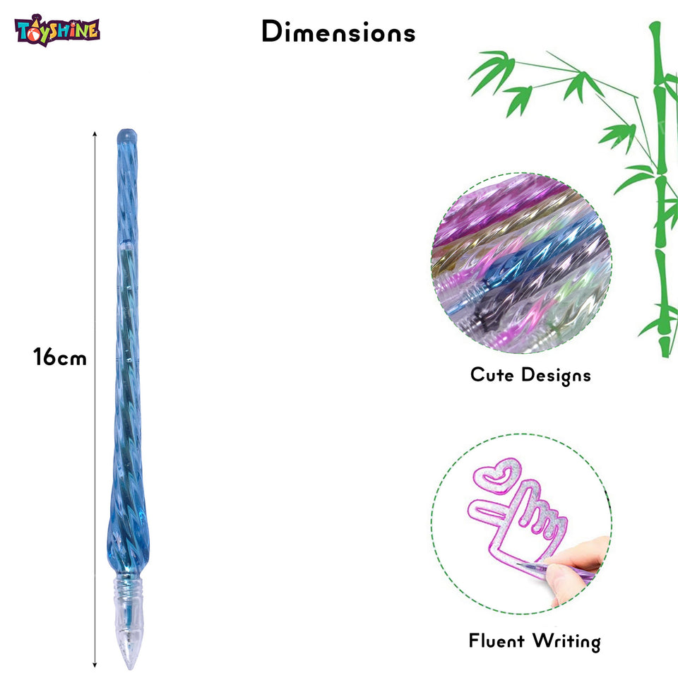 Toyshine12 Pieces Pretty Shinny Appearence Gel Ink Pens for Scrapbooking Sketching Artist Illustrating Office Stationary School Supplies Birthday Party Favor Return Gift - Multi