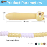 Toyshine Adjustable Length Tangle-Free Segmented Pvc Soft Beaded 2.6M Fitness Jump Rope for Outdoor Fun Activity Exercise kids Fitness - Yellow Panda