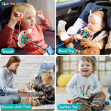 Toyshine Baby Ellie Sensory Montessori Food Grade Silicone Pull String Activity Toy for Teething Play Adventure Travel-Friendly Perfect for 6+ Months - UFO
