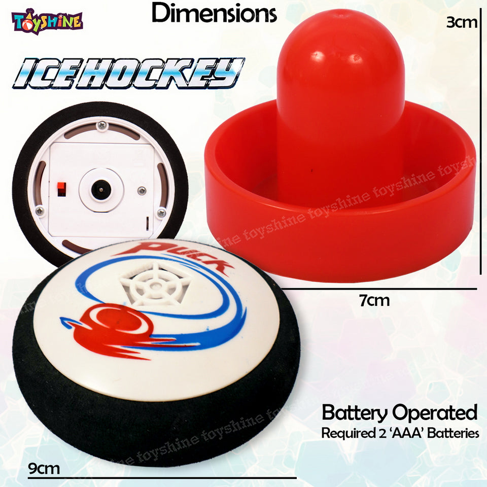 Toyshine Ice Hockey Kit for Kids, Battery Operated Air Powered Game Disk Ball Shuttle Ball Hover Hockey for Kids 3 to 10 Years Old