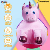 Toyshine Soft Stuffed Horse Shape Inflatable Ride-On Pony Hippity Hop Jumping Hopping Ball for Kids, Pump Included - Pink