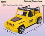 Toyshine 1:18 RC Scale Remote Control Rechargeable Wireless Toy Jeep with Lights for Kids Endless Childhood Fun Birthday Party Gift Return Gift - Yellow