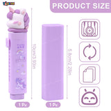 Toyshine 12 Pc Dynamic Push-Pull Design Retractable Shape Unicorn Expandable Erasers with Refill Eraser for Kids Boys Girls School Supplies