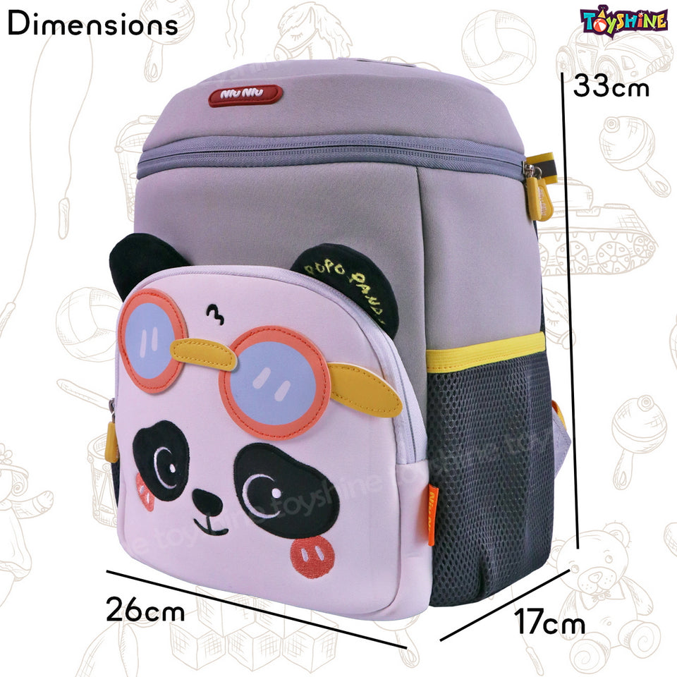 Toyshine 12" Panda Face Backpack for Kids Girls Boys Toddler Preschool Casual Shoulder Daypack Bag (30cm,Grey)