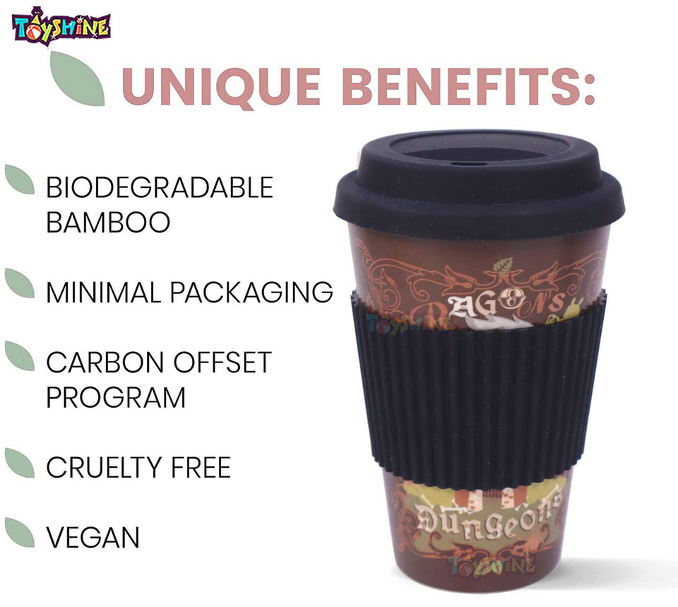 Toyshine Nature's Cup - Bamboo Kids Drinking Cups Mug with Silicone Grip Cups, Dinnerware Set, Toddler Cup, Dishwasher Safe 400 ML - Dark Pink