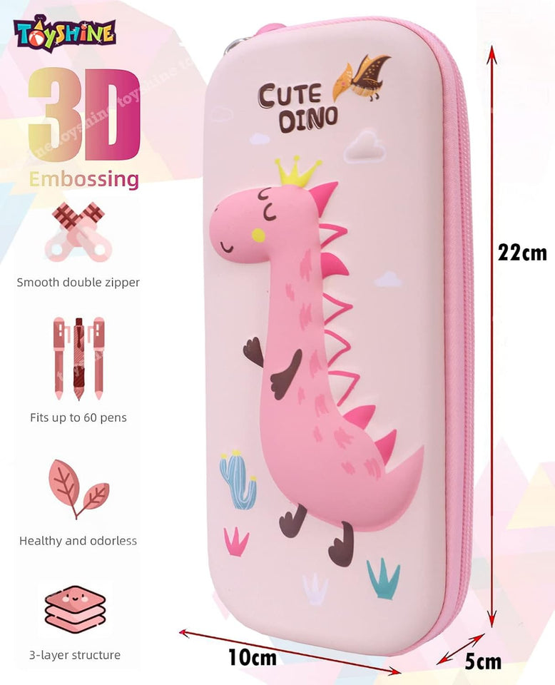 Toyshine Unicorn Long Neck Hardtop Pencil Case with Multiple Compartments - Kids School Supply Organizer Students Stationery Box - Girls Pen Pouch