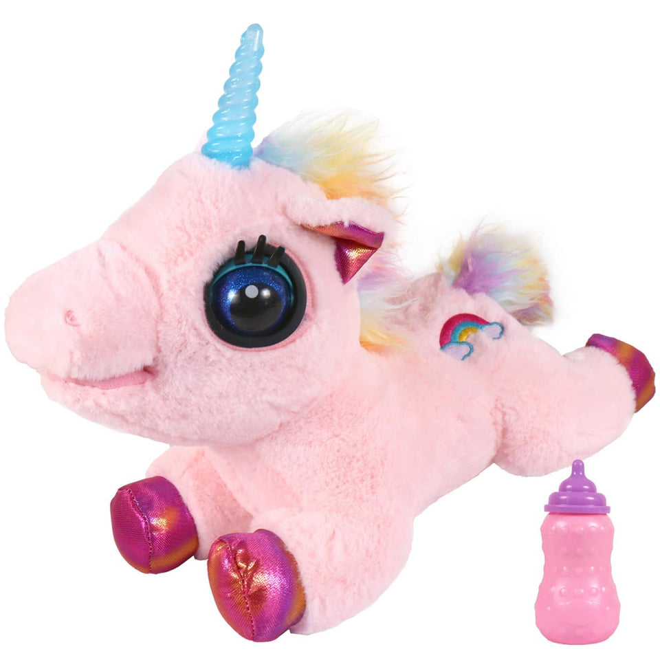Toyshine Musical Light up Unicorn Stuffed Animal Glowing Singing Plush Toys Decor Birthday Christmas Children's Day Gifts for Toddlers Boy Girls Kids - Pink