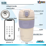 Toyshine Basic Handy Bottle Hot Cold Stainless Steel 304 Water Bottle for Kids, Adults Double Walled Flask Metal Thermos, Spill Proof Closure, BPA Free for School Home, Drinkware, 480 ML, Blue