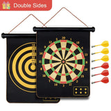 Toyshine Two Sided Magnetic Bullseye Dartboard Board Game Set, 17-Inch Dart Board, 6 Darts (SSTP)