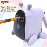Toyshine Cute Pencil Sharpeners Manual for Kids and Artists, Handheld Manual Pencil Sharpener for Pencils - Ruby Robot, White