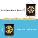 Toyshine Magnetic Dartboard Board Game Set -Two Sided Bullseye Dartboard,17 Inch Dart Board with 6 pcs Safe Darts (SSTP)