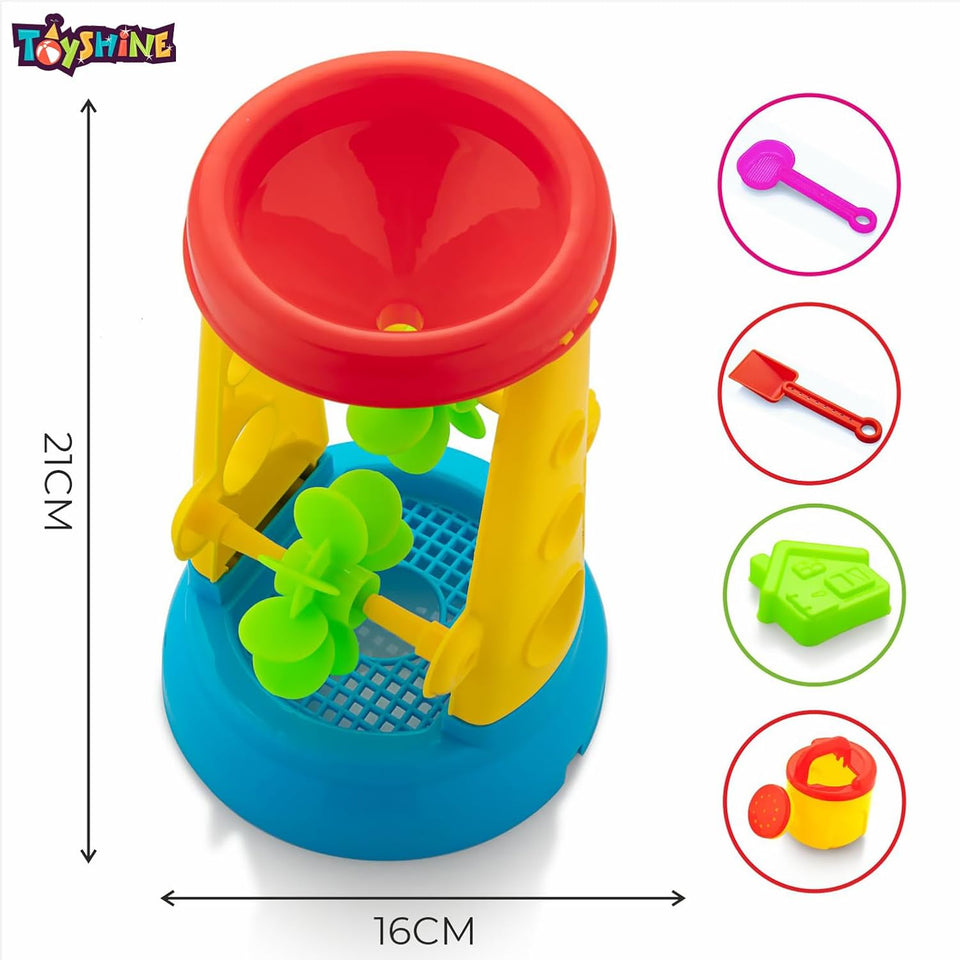 Toyshine 6 Pc Beach Toys Set Sand Water Wheel with Beach Toys kit, Sandbox Toys for Toddlers