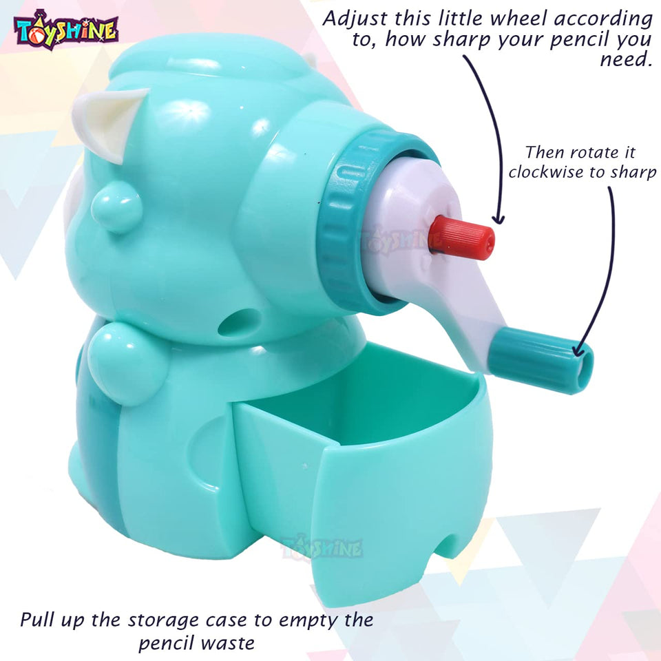 Toyshine Cute Pencil Sharpeners Manual for Kids and Artists, Handheld Manual Pencil Sharpener for Pencils - Sheep, Green